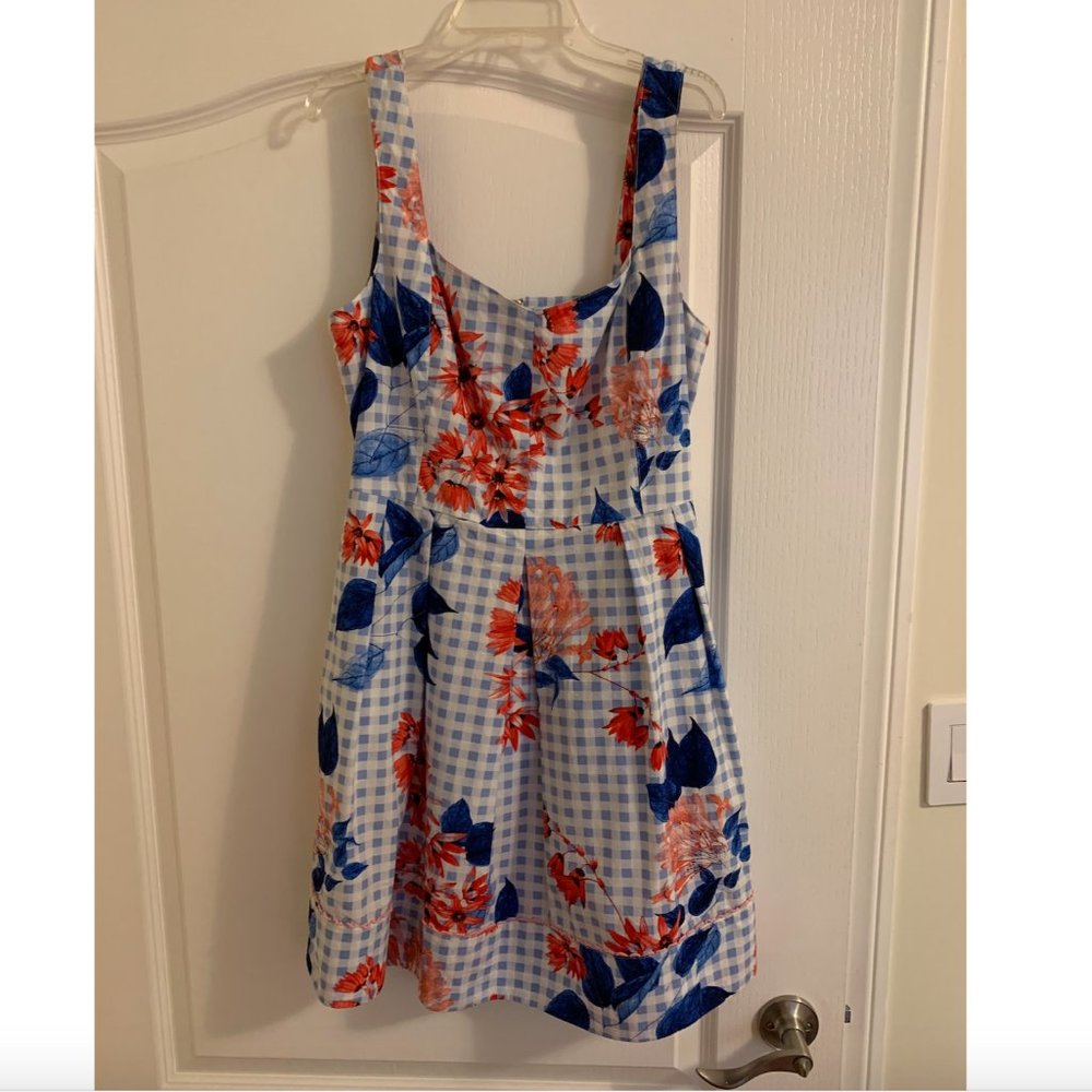 Draper James Blue and Red Floral Dress